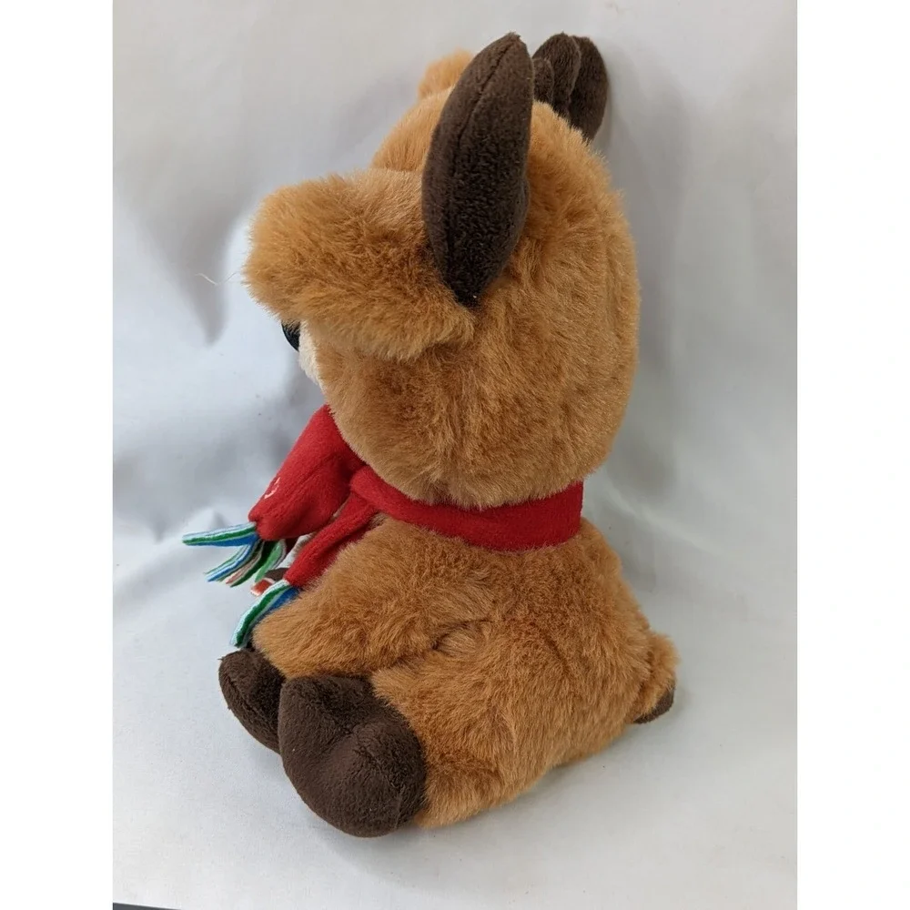 American Greetings Deer‎ Plush 8 Inch 2019 Christmas Scarf Stuffed Animal Toy